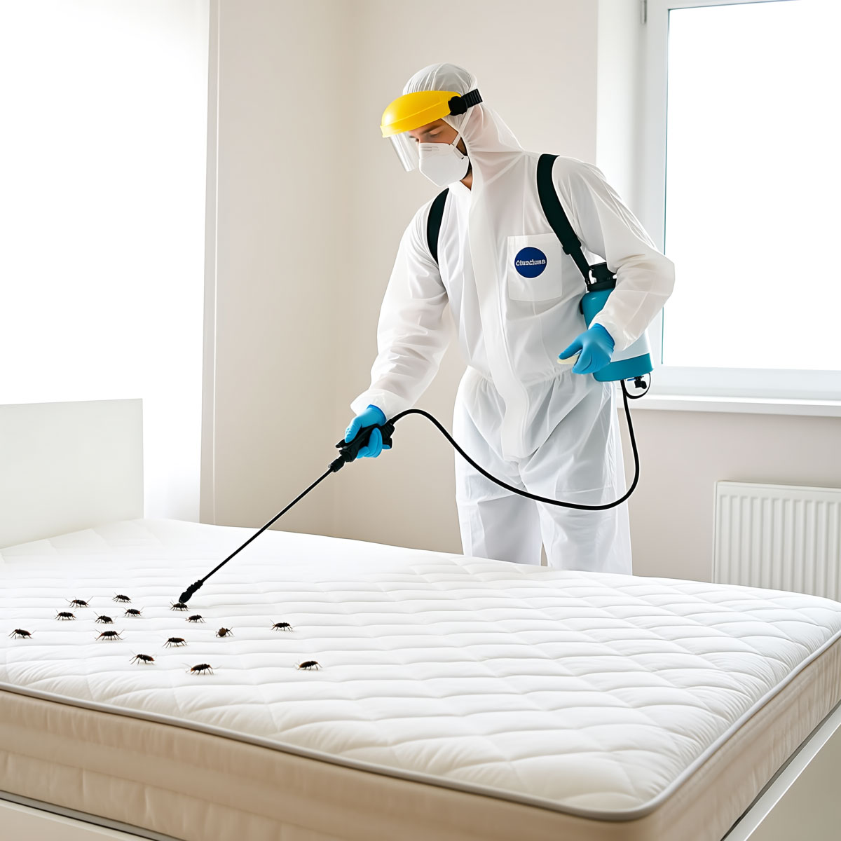 Chinches de cama en colchón y costuras