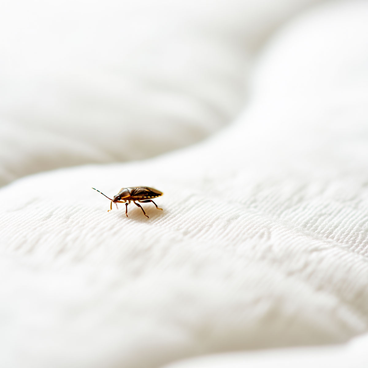 Técnico aplicando tratamiento contra chinches de cama en habitación